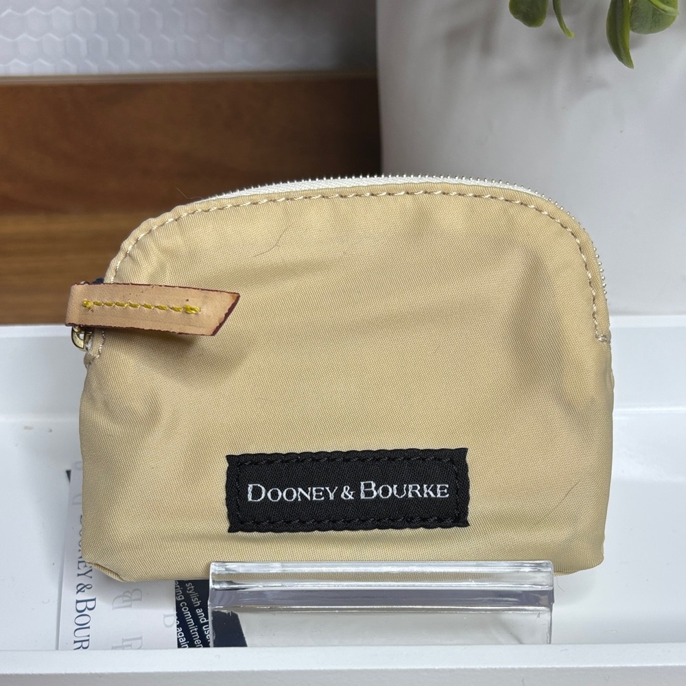 Dooney & Bourke Nylon Zip Coin or Key Pouch with Black Logo Patch NWT